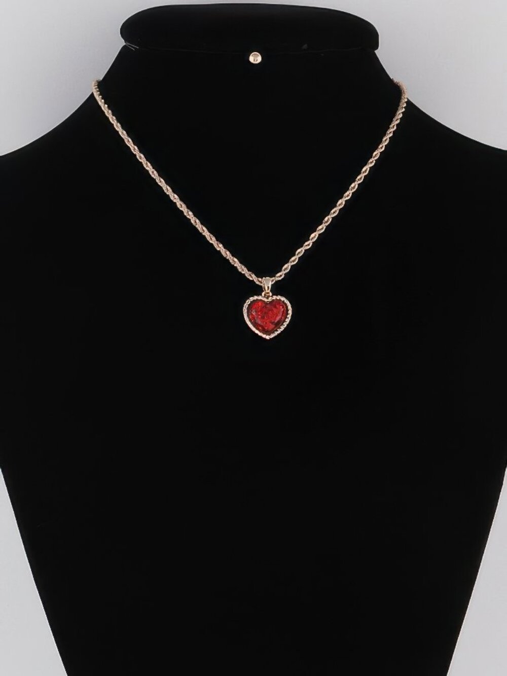 Glittered Heart Chain Necklace